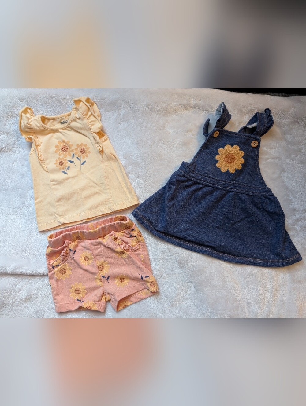 Pekkle Baby 3M Floral Outfit Bundle Dress & 2-Piece Set NWT Never Worn